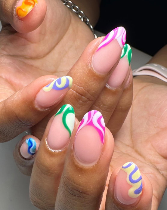 multicoloured swirls