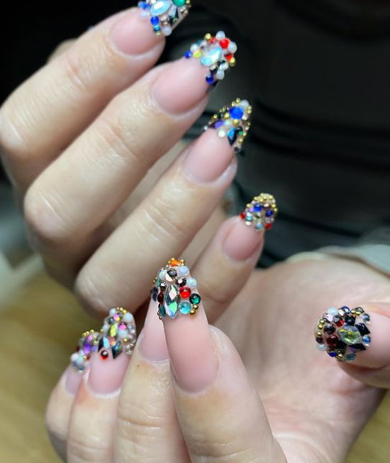 rhinestone nails