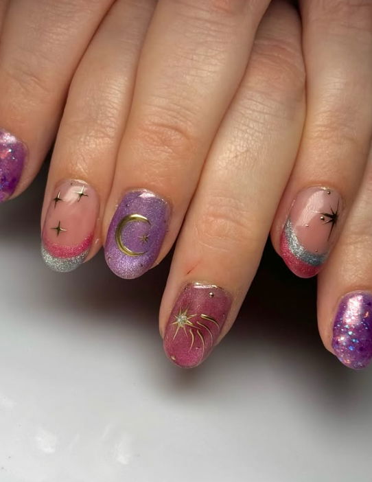 celestial pink nails