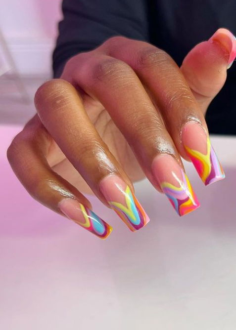 acrylic swirl nails