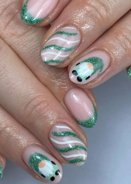 christmas swirl nails