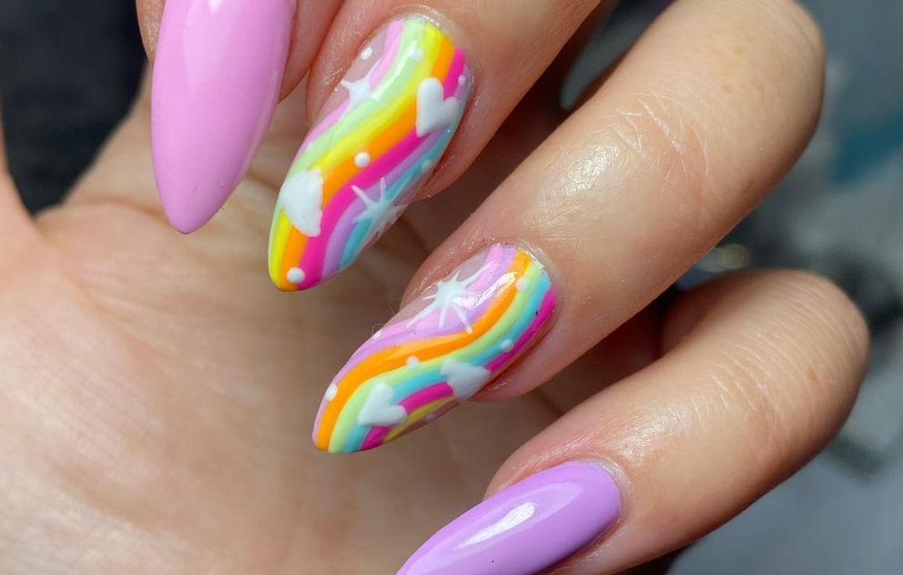 cloud valentines nails