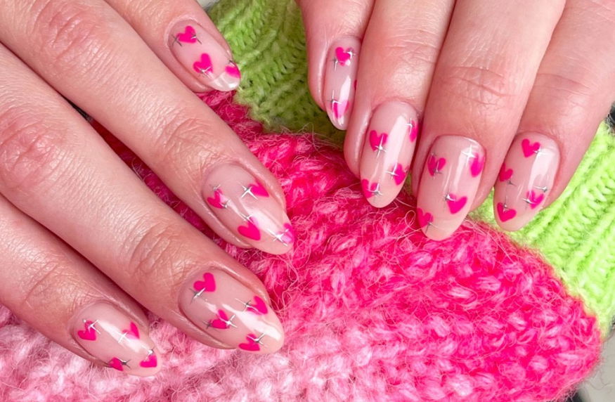 mini pink hearts valentines nai