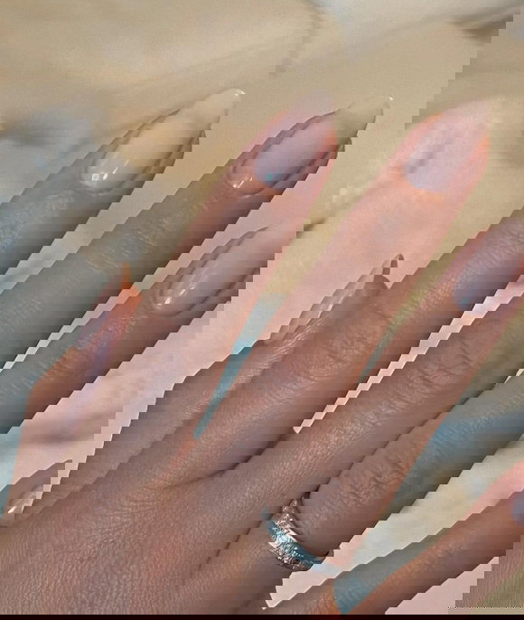 nude glazed donut spring nails