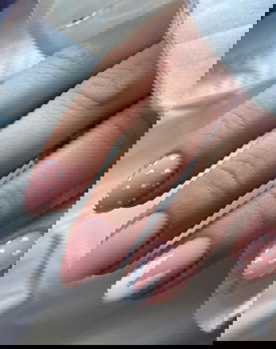 nude mismatched manicure easter