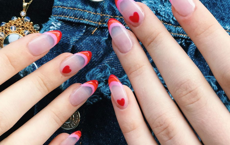 ombre french tips valentines nails