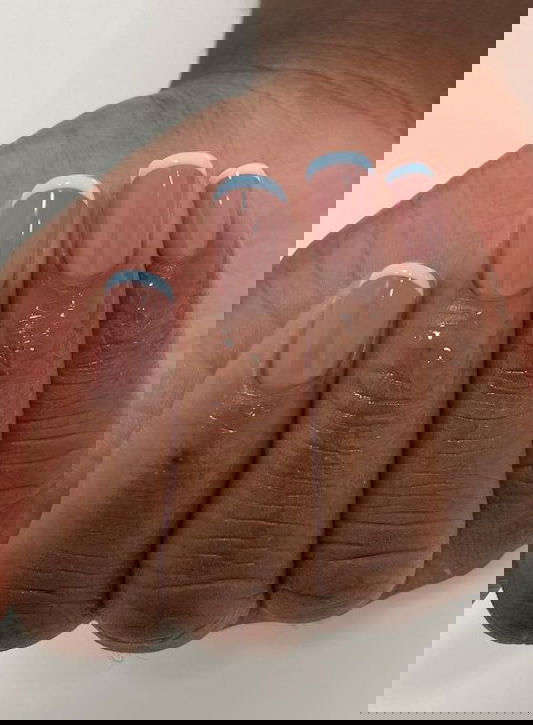 pastel blue micro french tip nails | Live That Glow pastel blue micro french tip nails