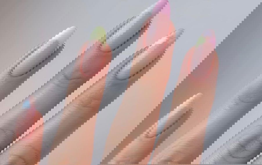 pastel french tips with hearts valen