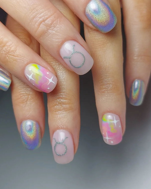 pastel holo spring nails jark