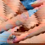 pink and blue pastel nails