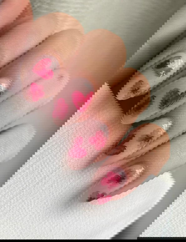 summer baby pink nails