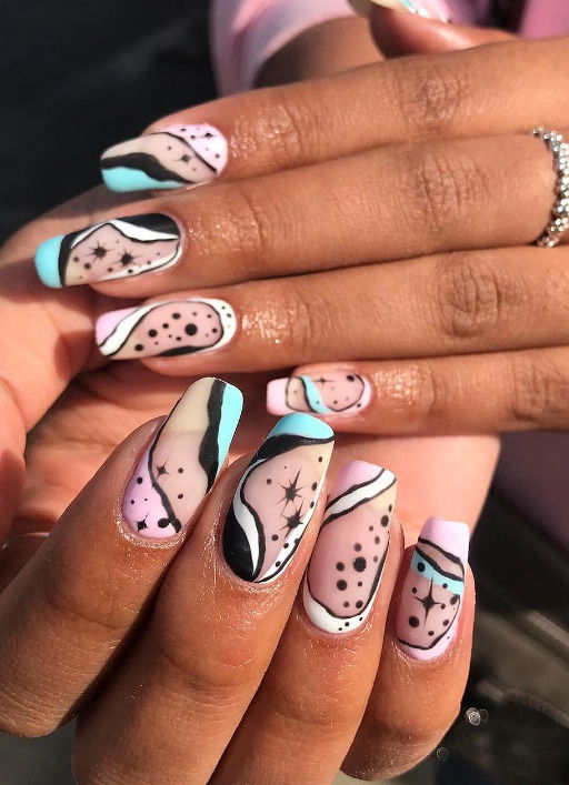 swirls dots and stars