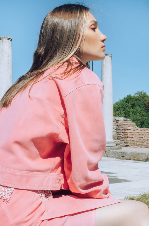 Elegant stylish female in antique ruins | Live That Glow hair