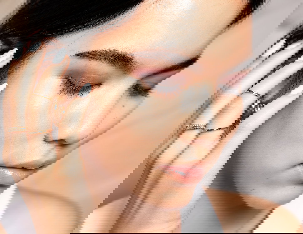 Girl with smokey eye makeup