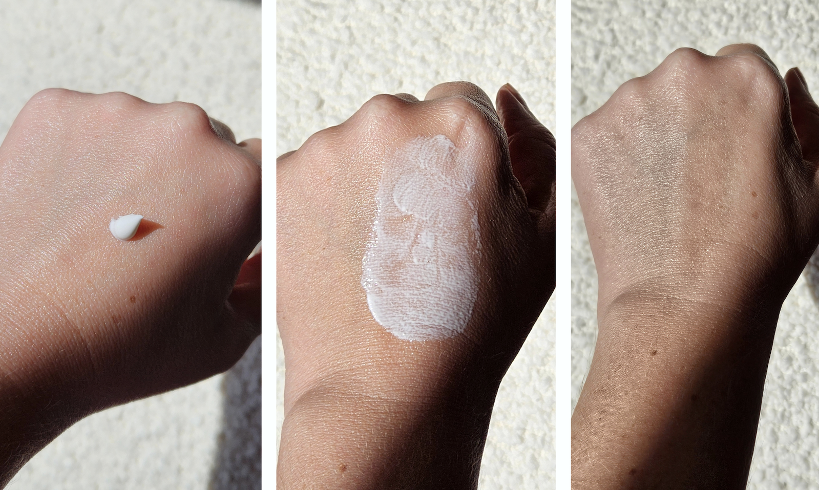 la-roche-posay-cicaplast-baume-b5-plus-texture-test | Live That Glow La Roche-Posay Cicaplast Baume B5+ before, during and after being rubbed into skin
