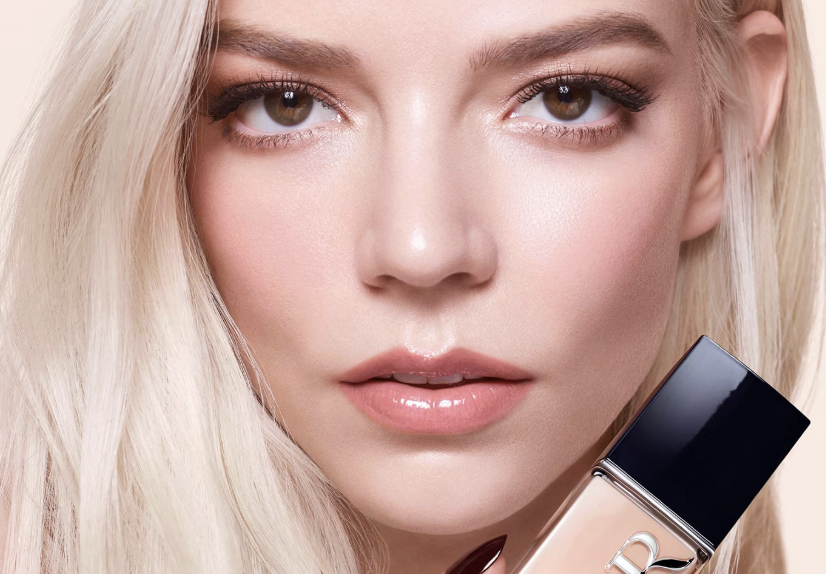Dior Forever Skin Glow Foundation shown on a model with a radiant makeup finish