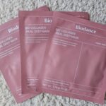Three individually packaged Biodance Bio Collagen Real Deep hydrogel masks.