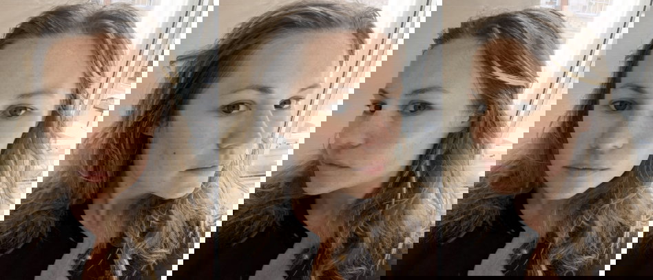 CACI Flex Facial review, face of journalist before the facial