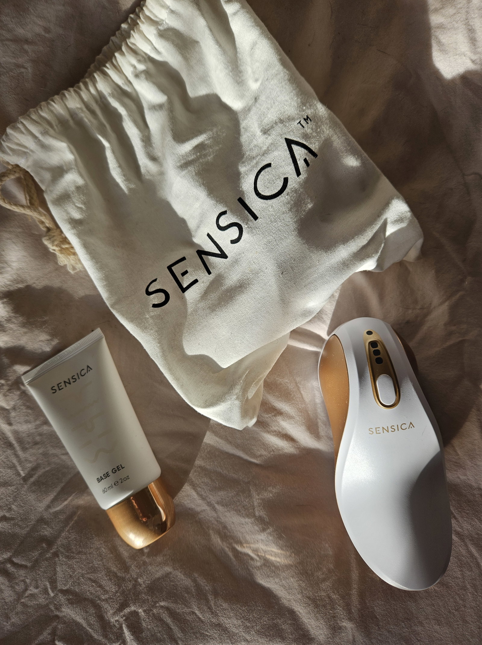 Sensica's Sensifirm, base gel and storage bag