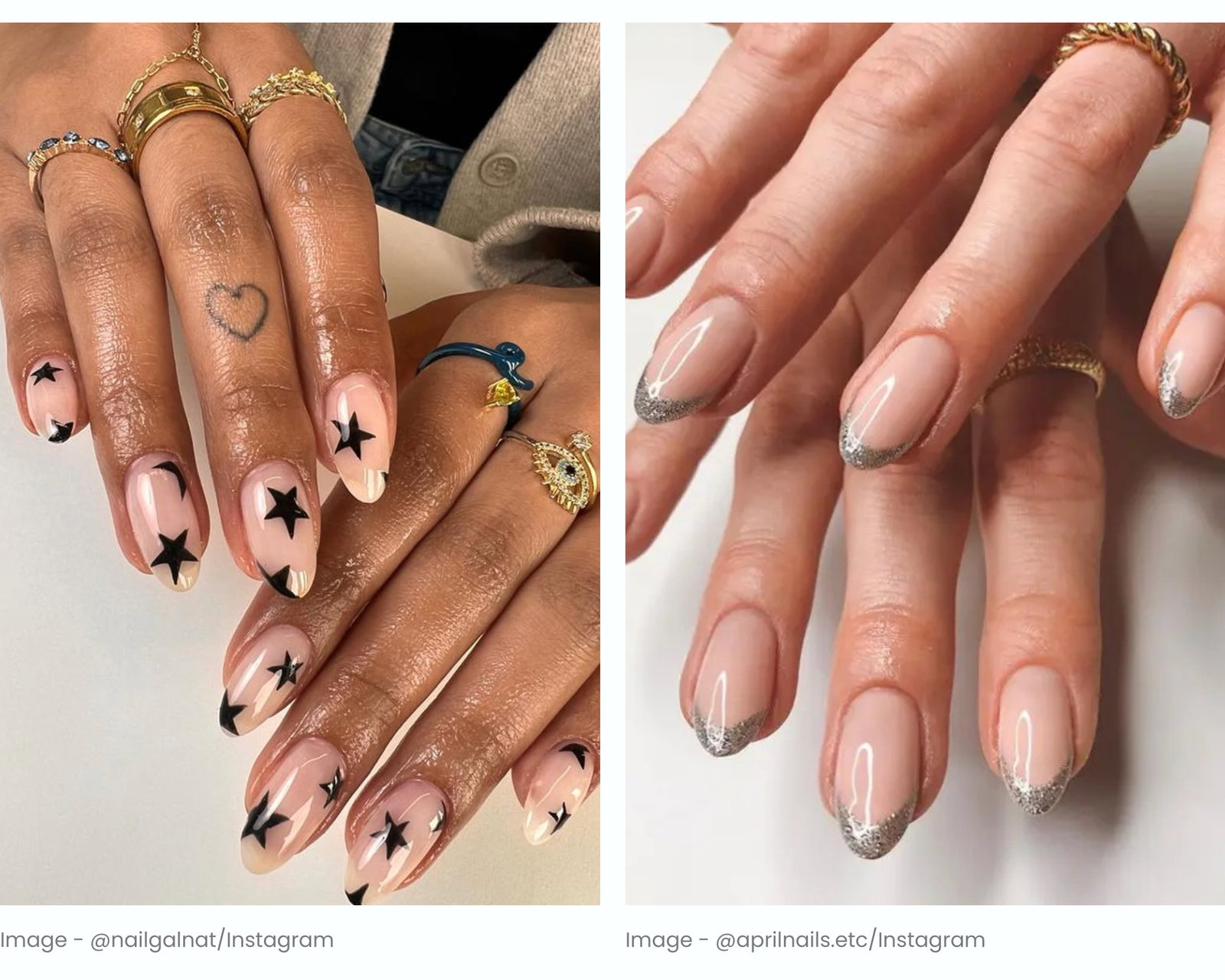 Almond nail shapes | Live That Glow Almond nail shape examples