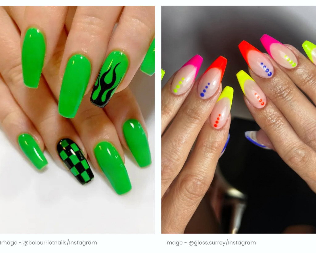 Coffin nail shape | Live That Glow Coffin nail shape examples