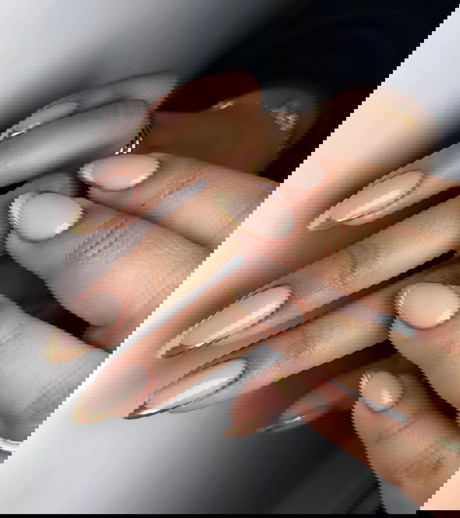 Gold Christmas French tips