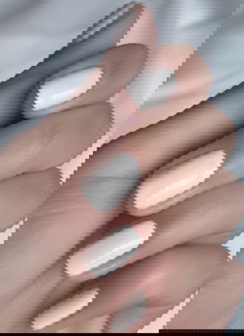 Simple white Christmas nails