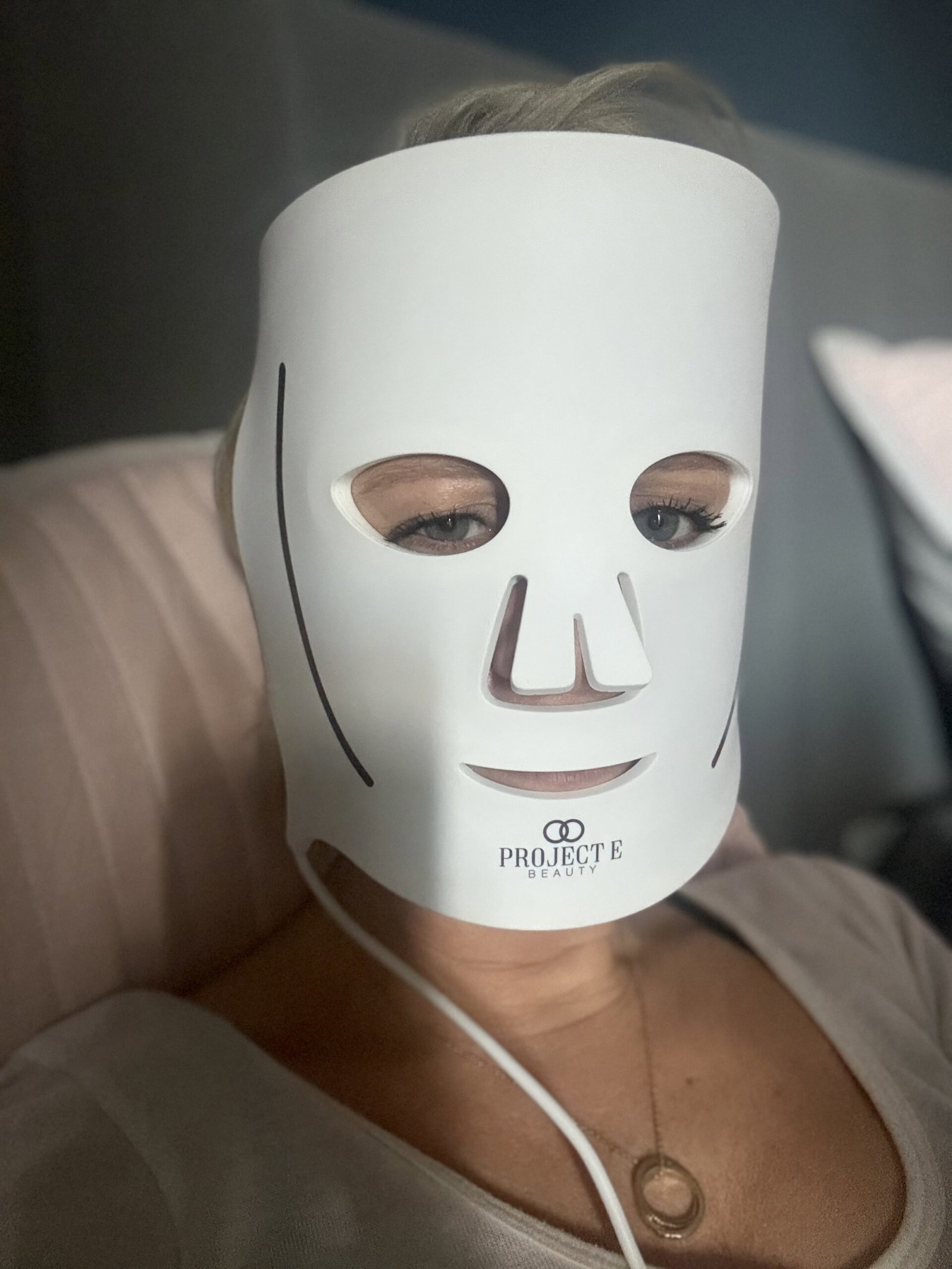 Lumalux LED mask on skin | Live That Glow Lumalux LED mask on skin