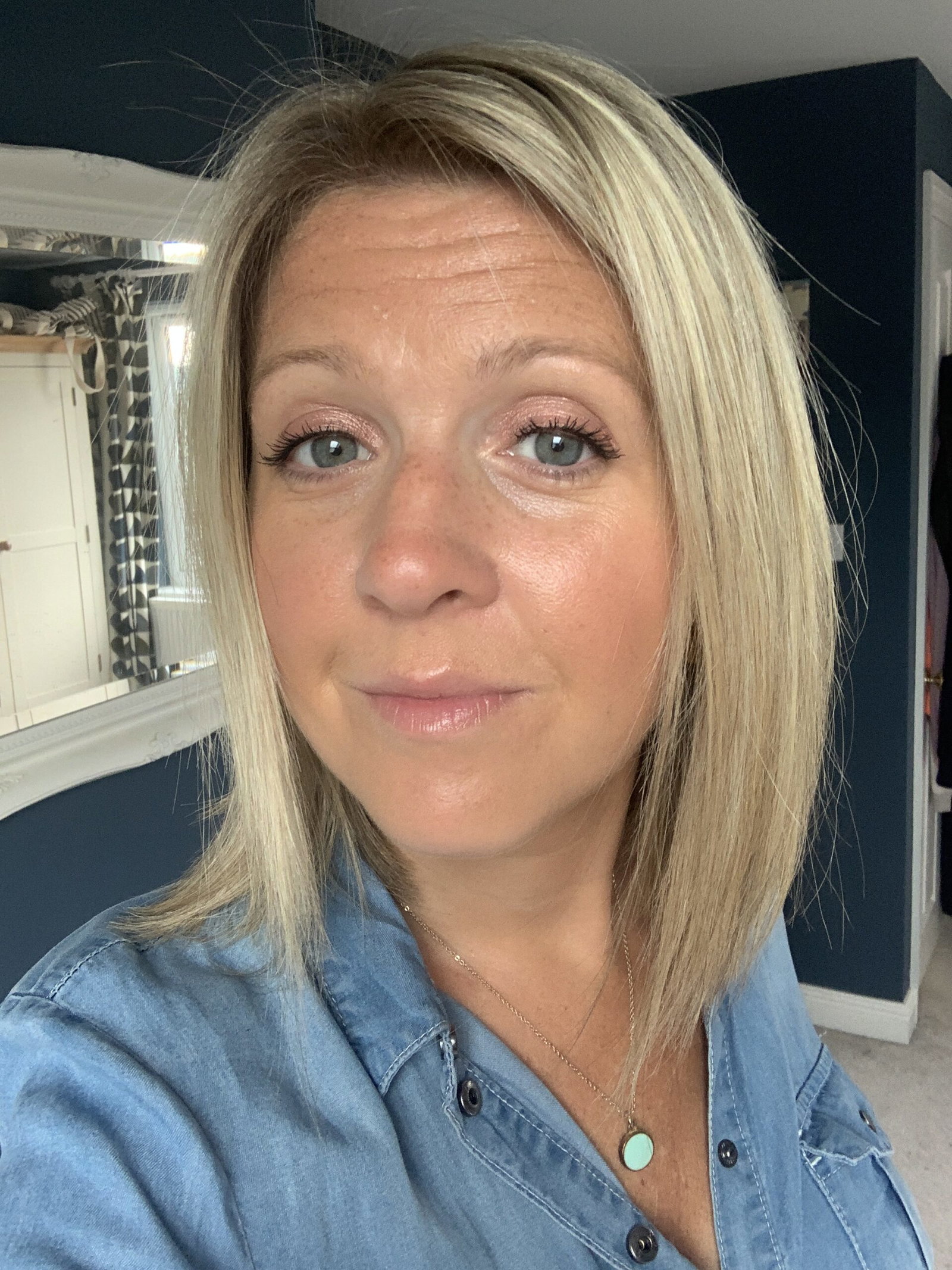 Beauty journalist Philippa Pearne wearing a full face of Charlotte Tilbury makeup