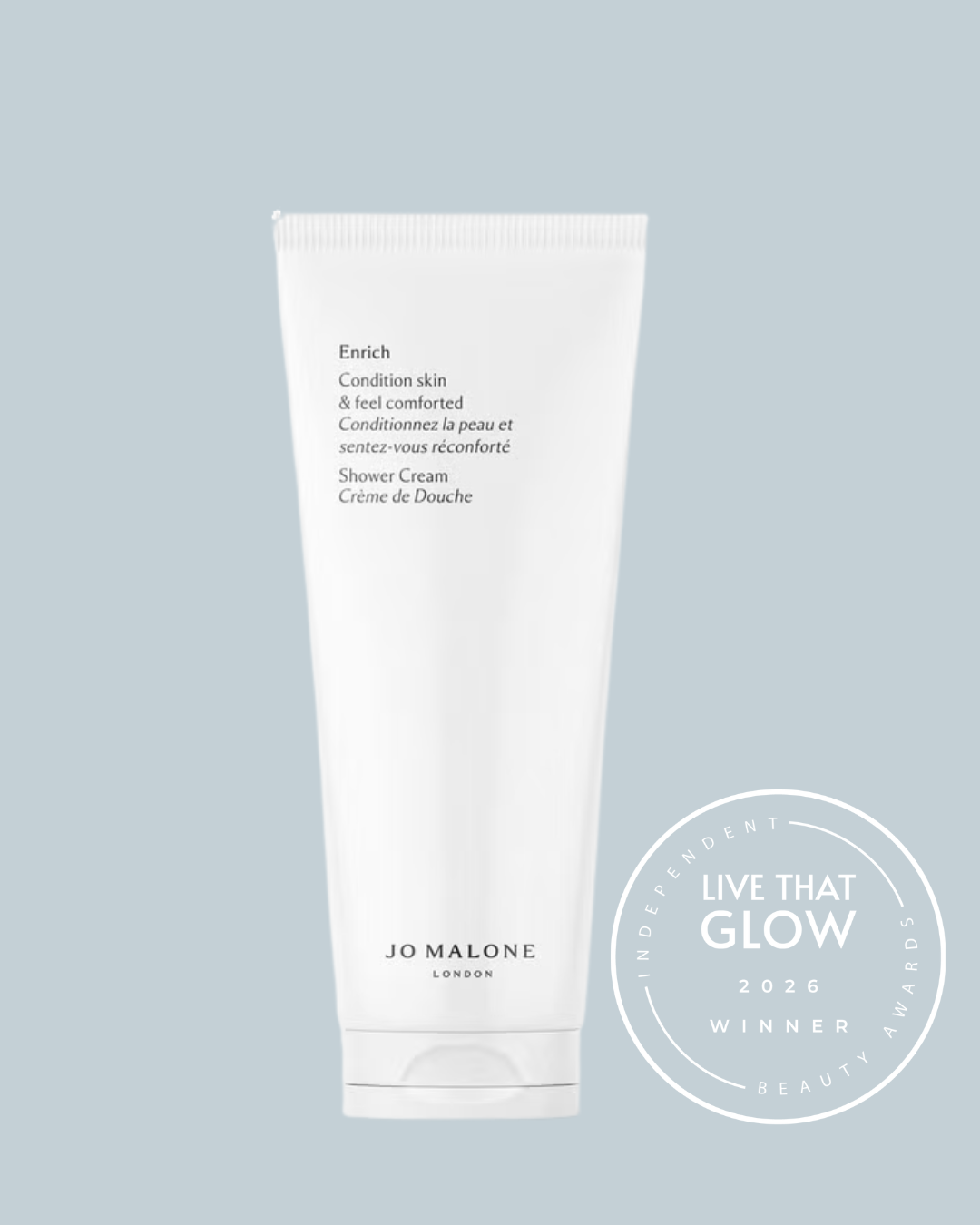 Live That Glow Independent Beauty Awards 2026 Standout Body Care Product Winner - Jo Malone London Care Collection Body Gel Cream | Live That Glow Standout Body Care Product: Winner image for the Live That Glow Independent Beauty Awards 2026 showing Jo Malone London Care Collection Body Gel Cream, winner of Standout Body Care Product.