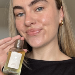 Summer Fridays Sunlit Vanilla in a journalist's hand