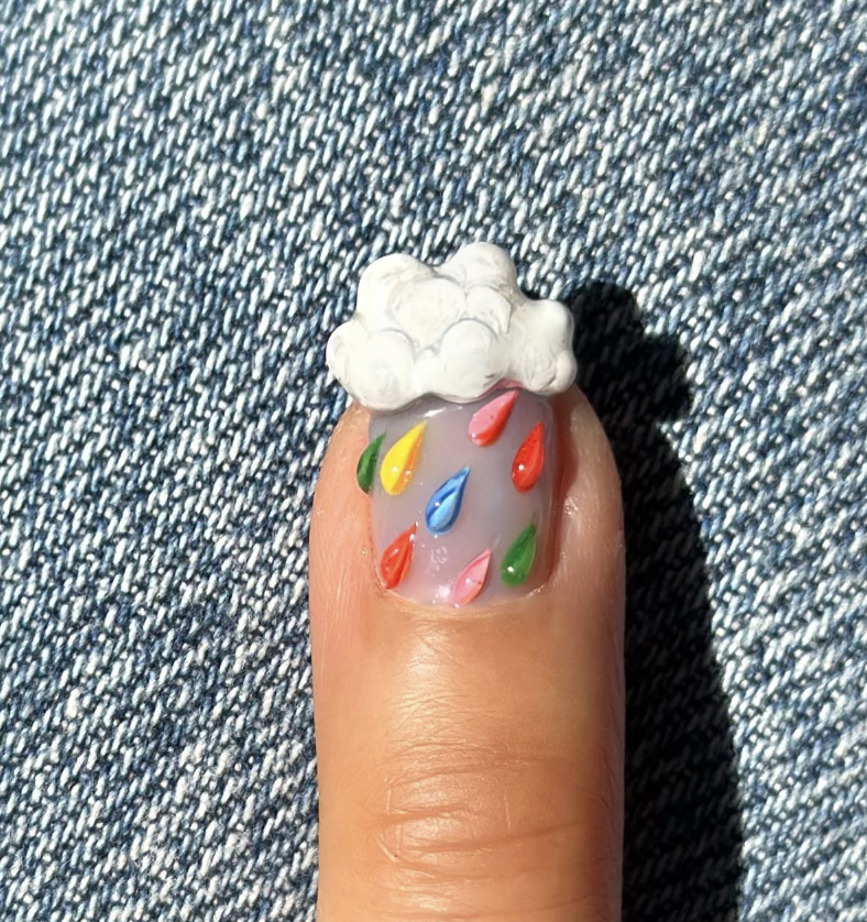 Cloud Rainbow Nails