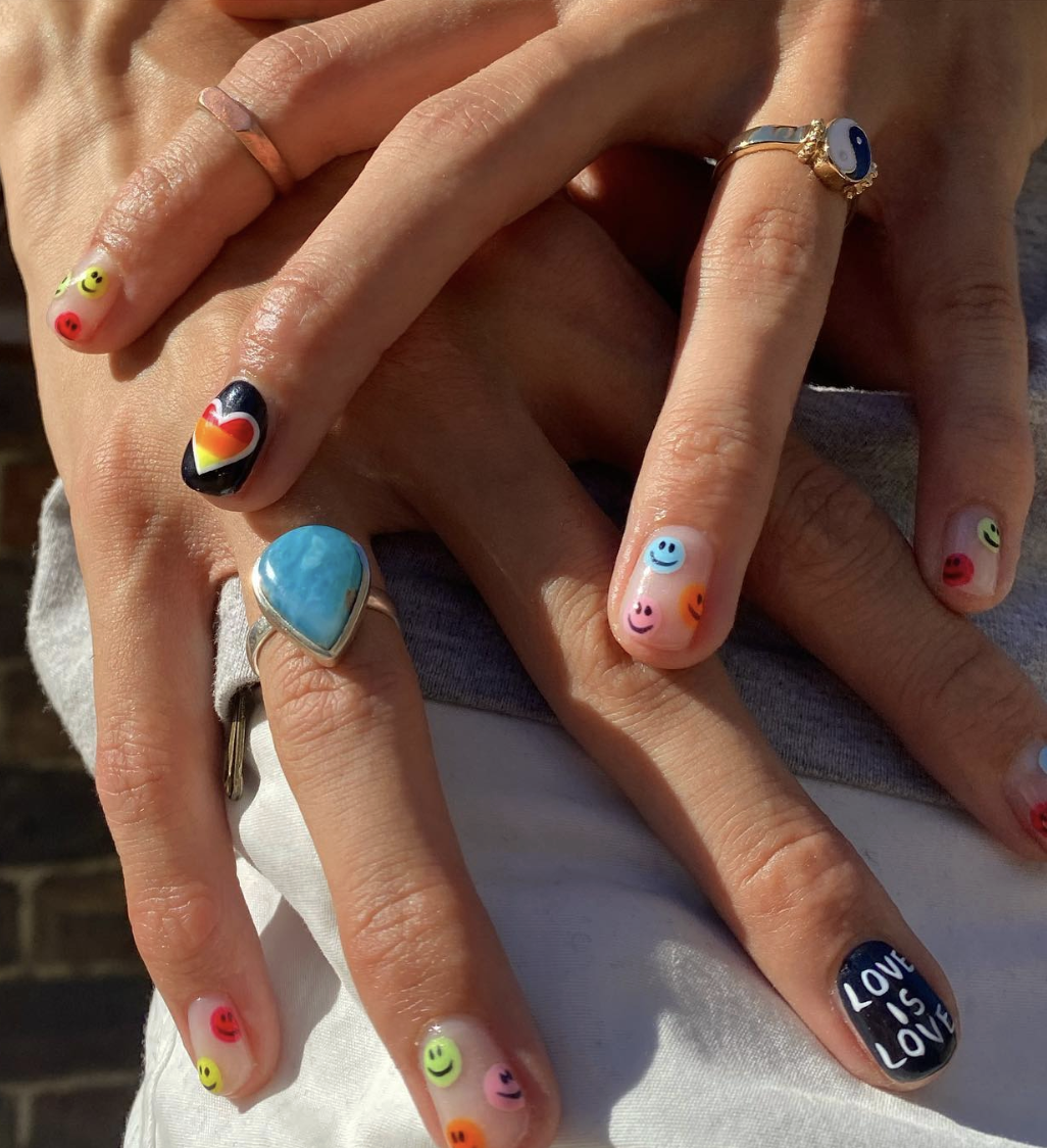 Mismatched Love Is Love Pride Nails