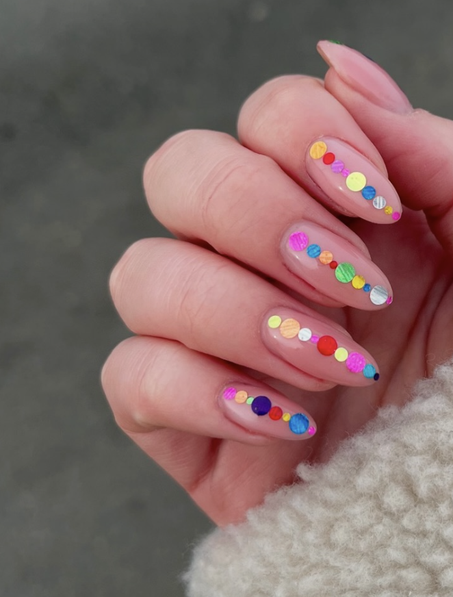 Rainbow Sequin Nails