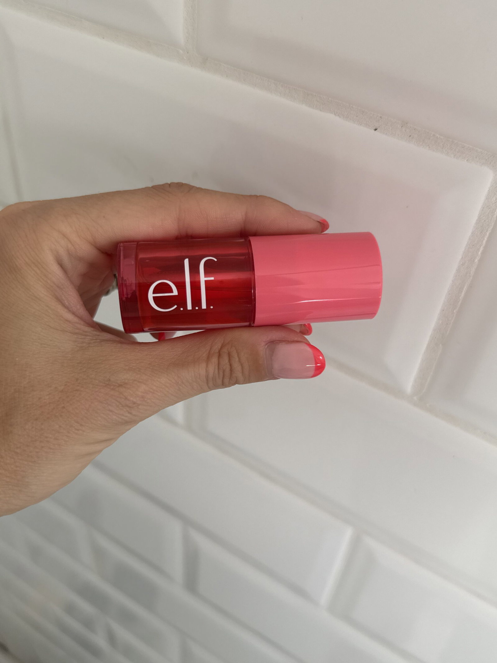 elf-sheer-for-it-blush-tint-review-pink-positive | Live That Glow e.l.f. Sheer For It Blush Tint in Pink Positive photographed for our honest review.