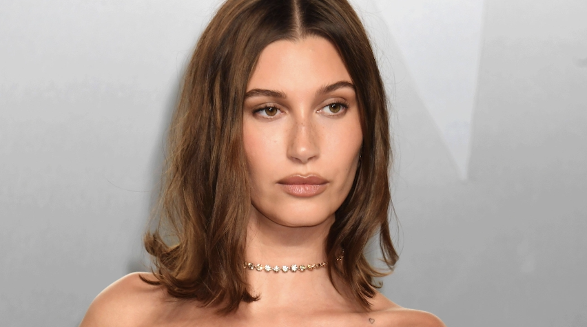 Hailey Bieber at a beauty event