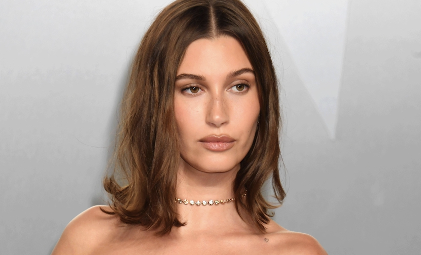 Hailey Bieber at a beauty event