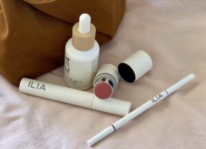 ILIA makeup products including Super Serum Skin Tint, Multi-Stick and eye makeup