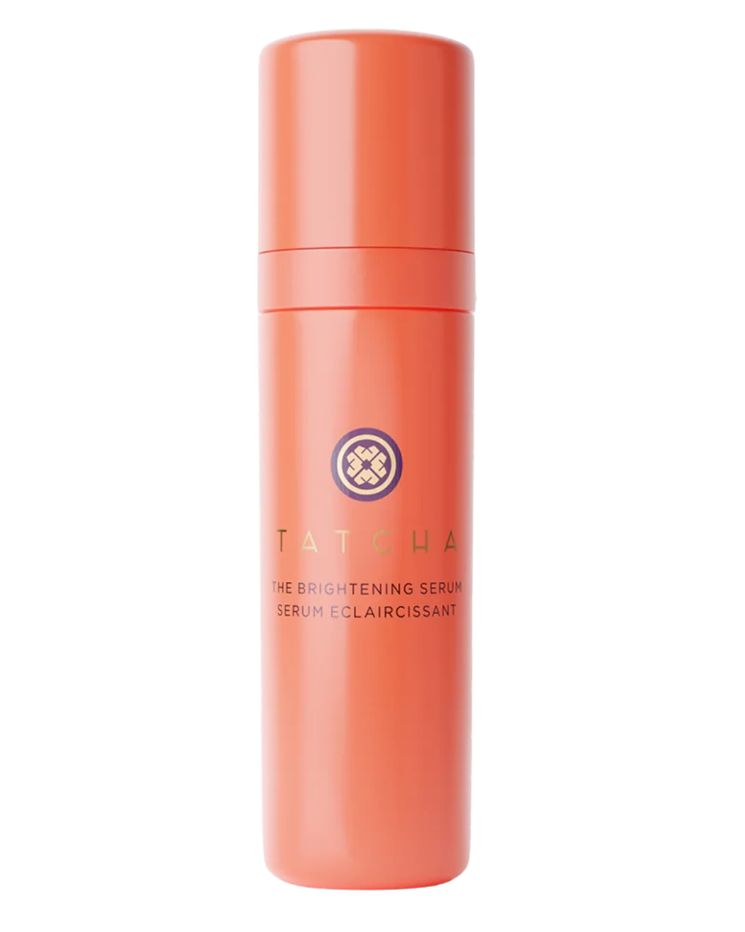 Tatcha The Brightening Serum in its orange bottle