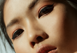 Asian woman with thick hair